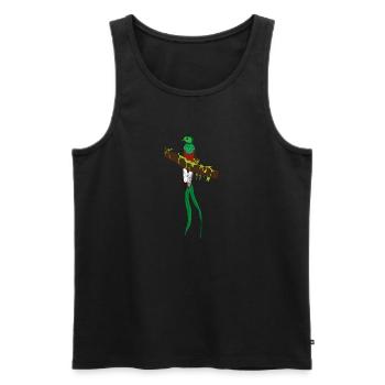 Quezal - Männer Premium Bio Tank Top - Schwarz - Vorne - Michal (187cm)