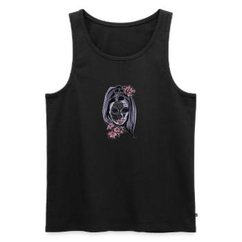 Frau mit Maske - Männer Premium Bio Tank Top - Schwarz - Vorne - Michal (187cm)