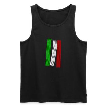 Drapeau national italien de couleurs drapeau créatif - Débardeur bio Premium Homme - noir - Devant - AI Model Male 178 light (178cm)