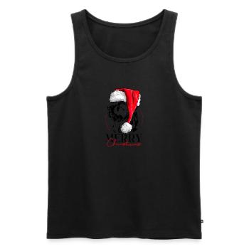 Santa TOSA INU Joyeux Noël Chiens Wilsigns - Débardeur bio Premium Homme - noir - Devant - Michal (187cm)
