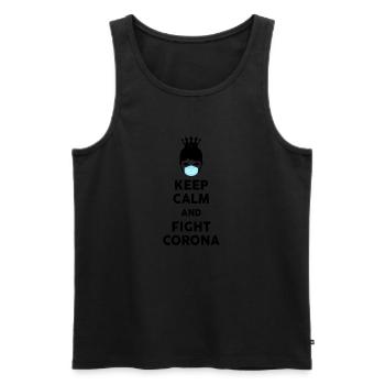 #Vaccinated - Men's Premium Organic Tank Top - black - Front - AI Model Male 178 light (178cm)
