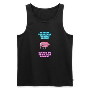 Augen verdrehen Gehirn - Männer Premium Bio Tank Top - Schwarz - Vorne - AI Model Male 178 light (178cm)