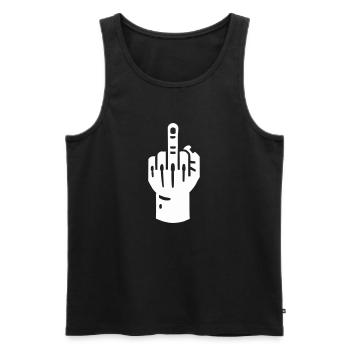 Middle Finger Hand - Men's Premium Organic Tank Top - black - Front - Michal (187cm)