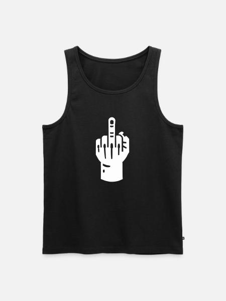 mittelfinger hand - Männer Premium Bio Tank Top - Schwarz