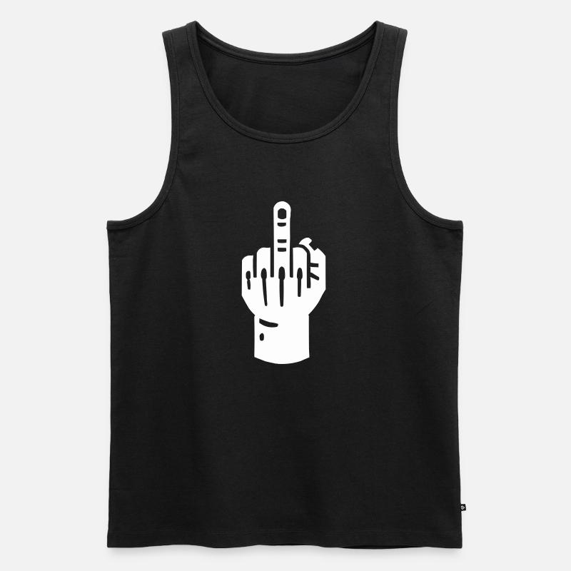 mittelfinger hand - Männer Premium Bio Tank Top - Schwarz