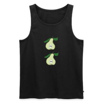 Pear half double - Men's Premium Organic Tank Top - black - Front - AI Model Male 178 light (178cm)