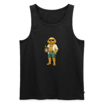 Beachclub Scott - Holiday Mode on - Männer Premium Bio Tank Top - Schwarz - Vorne - Michal (187cm)