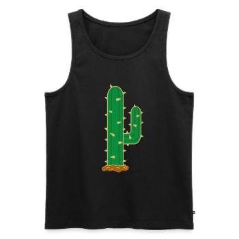 Kaktus N°6 - Männer Premium Bio Tank Top - Schwarz - Vorne - Michal (187cm)