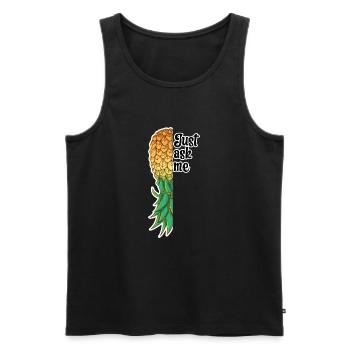 Upside Down Pineapple Swinger Just ask me Ananas - Männer Premium Bio Tank Top - Schwarz - Vorne - AI Model Male 178 light (178cm)