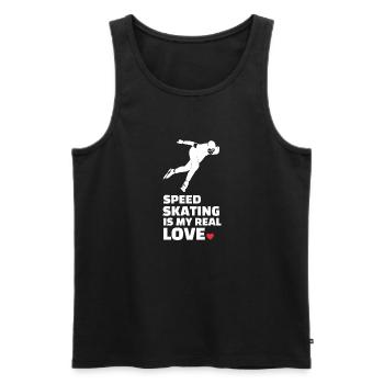 Ich Liebe Speed Skating - Männer Premium Bio Tank Top - Schwarz - Vorne - Michal (187cm)