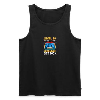 Level 20 freigeschalten Zocken Pc Zocker Gaming - Männer Premium Bio Tank Top - Schwarz - Vorne - Michal (187cm)