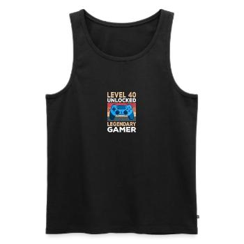 Level 40 Unlocked 40. Geburtstag Gamer - Männer Premium Bio Tank Top - Schwarz - Vorne - AI Model Male 178 light (178cm)