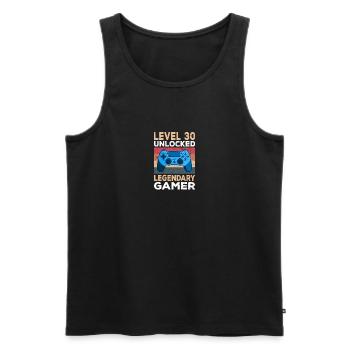 Level 30 Unlocked 30. Geburtstag Gamer - Männer Premium Bio Tank Top - Schwarz - Vorne - AI Model Male 178 light (178cm)