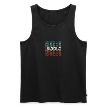 Diskus Athlete Vintage Retro Discus Werfer - Männer Premium Bio Tank Top - Schwarz - Vorne - Michal (187cm)