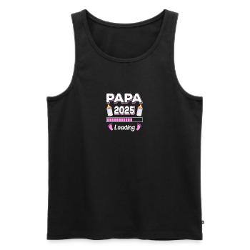 Papa Loading 2025 Père Fête des Pères - Débardeur bio Premium Homme - noir - Devant - AI Model Male 178 light (178cm)