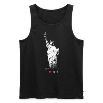 I Love NY New York Statue of Liberty USA Skyline NYC - Men's Premium Organic Tank Top - black - Front - Michal (187cm)