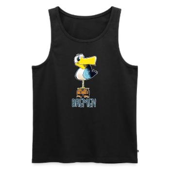 lustige Moewe aus Bremen - Männer Premium Bio Tank Top - Schwarz - Vorne - AI Model Male 178 light (178cm)
