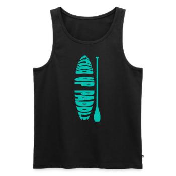 SUP Stand Up Paddle | Summer Vacation Sunset - Men's Premium Organic Tank Top - black - Front - Michal (187cm)