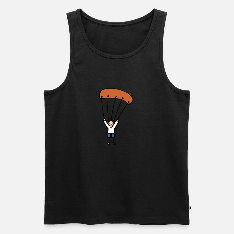 Gleitschirmflieger mit Gleitschirm - Männer Premium Bio Tank Top - Schwarz