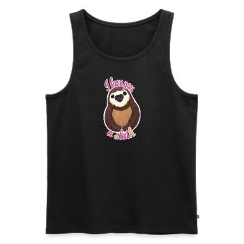 Sloth Declaration of Love - Men's Premium Organic Tank Top - black - Front - AI Model Male 178 light (178cm)