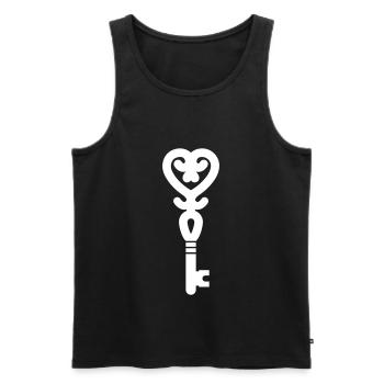 Mariage clé du cœur - Débardeur bio Premium Homme - noir - Devant - Michal (187cm)