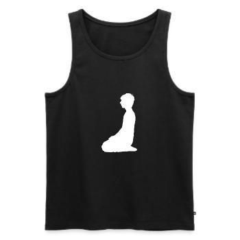 Yoga Silhouette White - Men's Premium Organic Tank Top - black - Front - Michal (187cm)