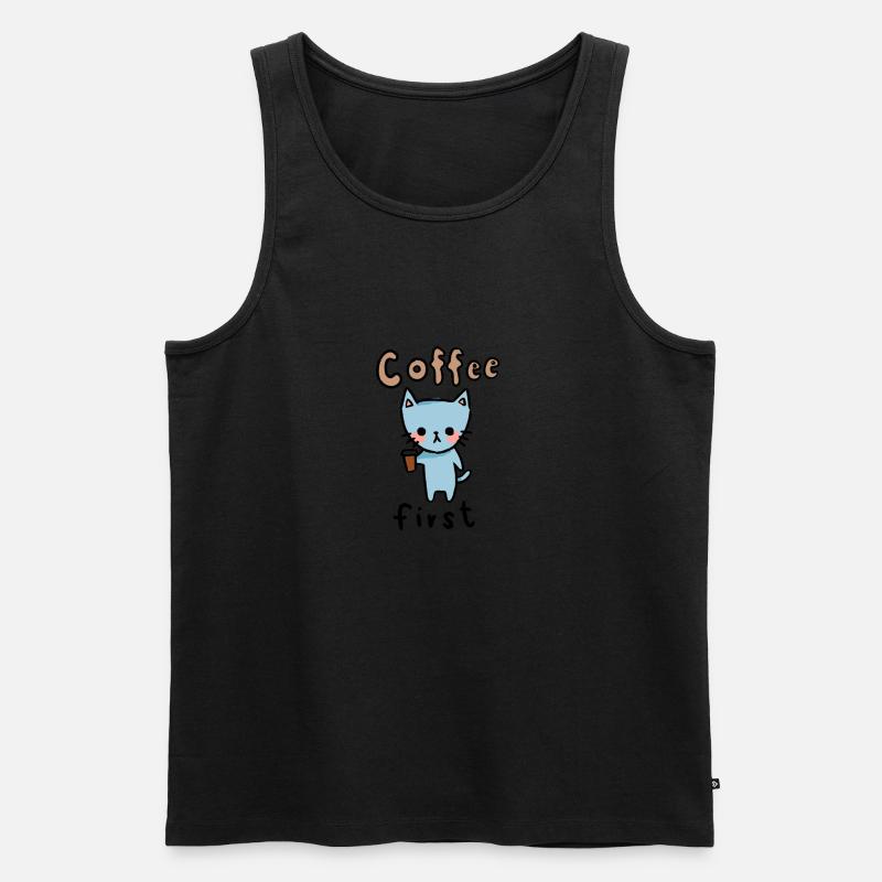 coffee cat - Männer Premium Bio Tank Top - undefined