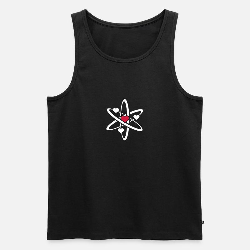 heart atom - Männer Premium Bio Tank Top - Schwarz
