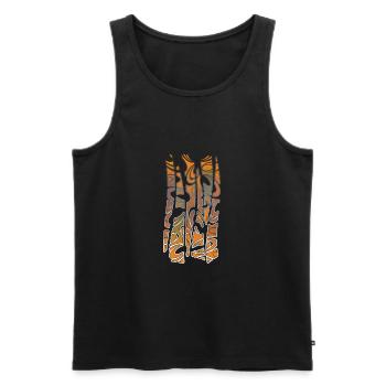 waterfall_black1 - Men's Premium Organic Tank Top - black - Front - Michal (187cm)