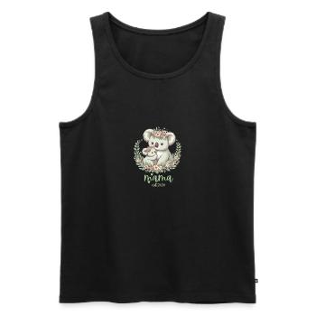 Mama Est. 2024 Koala Cuddle Floral Wreath New Mom - Männer Premium Bio Tank Top - Schwarz - Vorne - Michal (187cm)