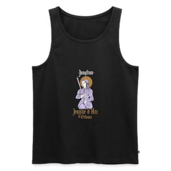 Virgin Joan of Arc de Orleans - Men's Premium Organic Tank Top - black - Front - AI Model Male 178 light (178cm)