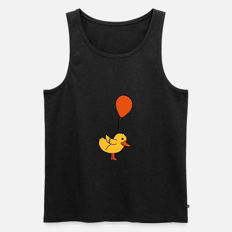 Luftballon kleines Küken Comic - Männer Premium Bio Tank Top - Schwarz