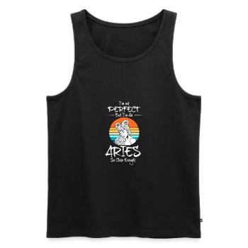 Sternzeichen Widder - Männer Premium Bio Tank Top - Schwarz - Vorne - AI Model Male 178 light (178cm)