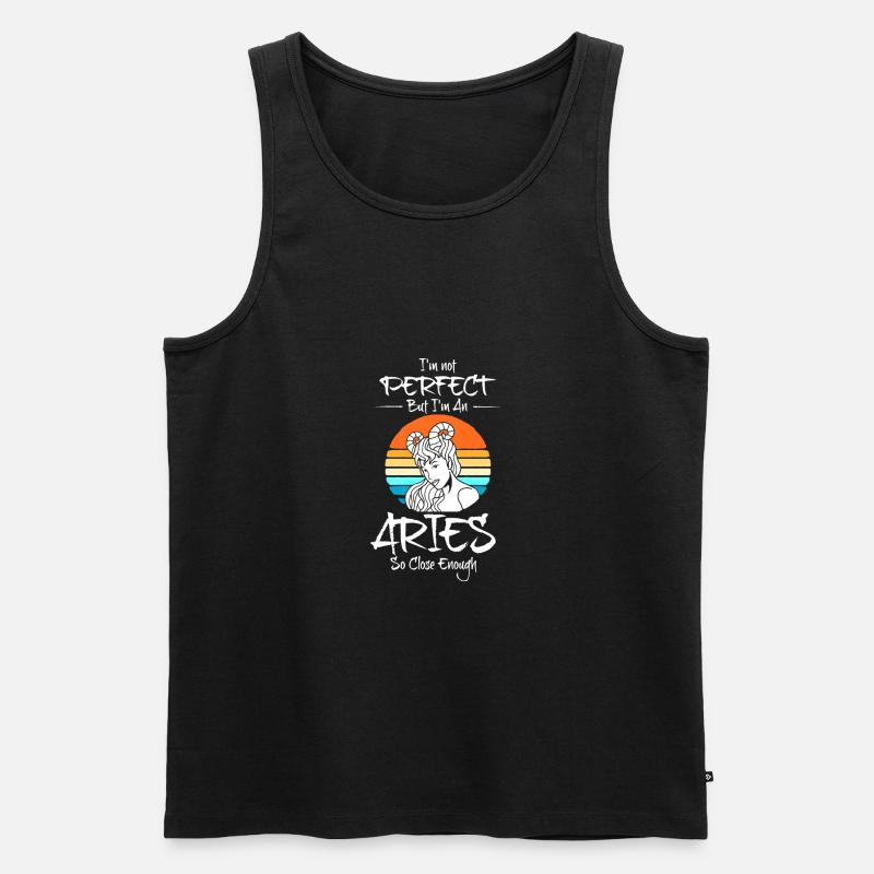 Sternzeichen Widder - Männer Premium Bio Tank Top - Schwarz
