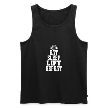 Eat Sleep Lift Repeat - - Men's Premium Organic Tank Top - black - Front - AI Model Male 178 light (178cm)