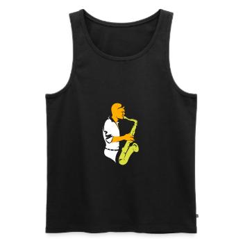 musique jazz musicien de jazz trompette saxophone cadeau - Débardeur bio Premium Homme - noir - Devant - Michal (187cm)