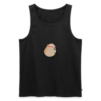 Rennende Kartoffel - Männer Premium Bio Tank Top - Schwarz - Vorne - Michal (187cm)