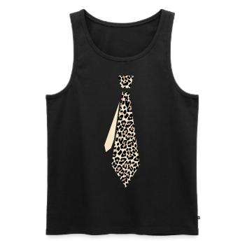 Tie Leopard - Men's Premium Organic Tank Top - black - Front - AI Model Male 178 light (178cm)