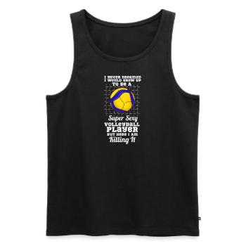 Super Sexy Volleyball Player - Männer Premium Bio Tank Top - Schwarz - Vorne - Michal (187cm)