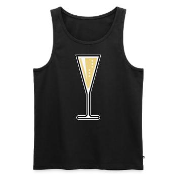 Glass Of Sparkling Wine (Funnel / Closed / 3C) - Men's Premium Organic Tank Top - black - Front - AI Model Male 178 light (178cm)