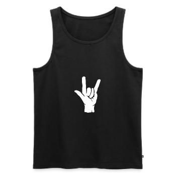 Rock Musik Hand - Männer Premium Bio Tank Top - Schwarz - Vorne - Michal (187cm)
