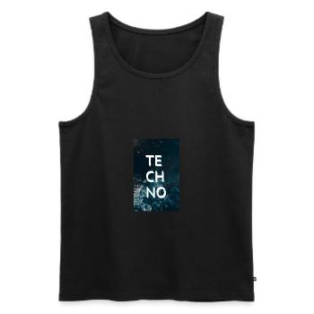 Techno lover Musikfestival Universum - Männer Premium Bio Tank Top - Schwarz - Vorne - AI Model Male 178 light (178cm)
