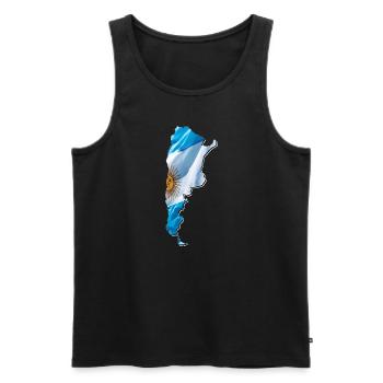 Argentinien Flagge in der Argentinien Landkarte - Männer Premium Bio Tank Top - Schwarz - Vorne - AI Model Male 178 light (178cm)