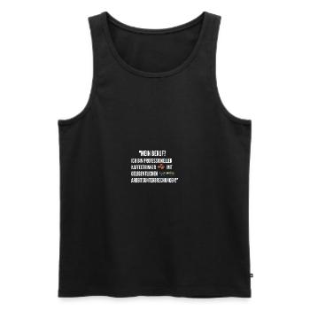 Professioneller Kaffee Trinker Lustige Sprüche - Männer Premium Bio Tank Top - Schwarz - Vorne - Michal (187cm)