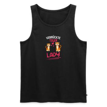 Raubtier Tiger Lady Frauen Geschenk Lustiges Tiger - Männer Premium Bio Tank Top - Schwarz - Vorne - Michal (187cm)
