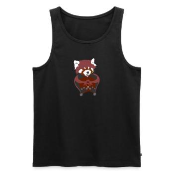 Red panda - Men's Premium Organic Tank Top - black - Front - Michal (187cm)