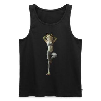 Frosch - Männer Premium Bio Tank Top - Schwarz - Vorne - Michal (187cm)