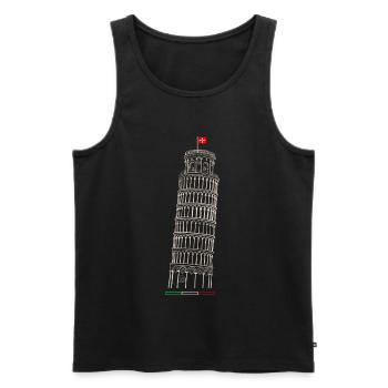 Leaning Tower of Pisa - Men's Premium Organic Tank Top - black - Front - AI Model Male 178 light (178cm)