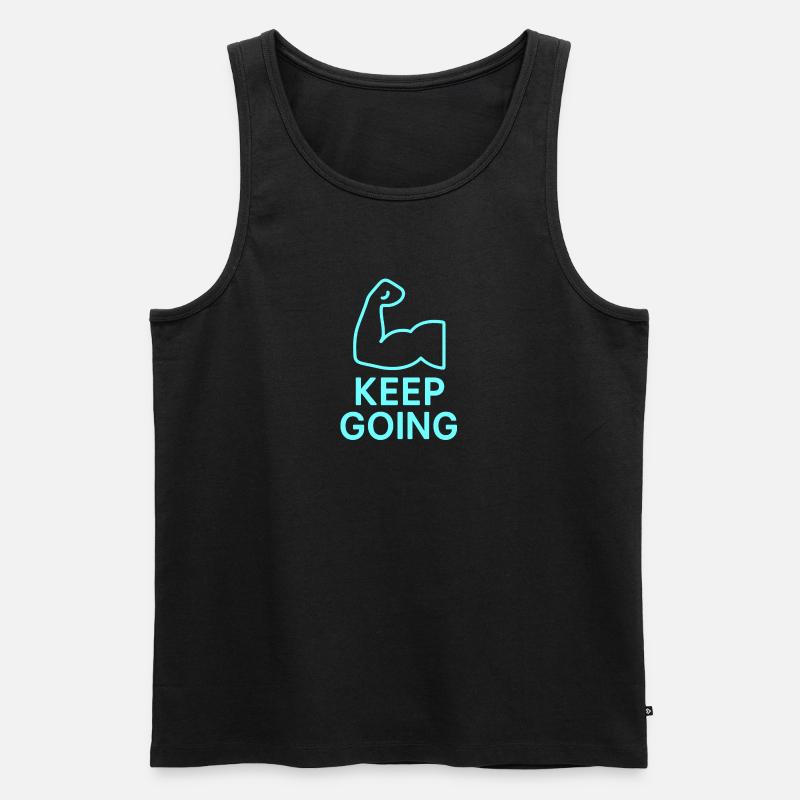 Durchhaltearm Keep Going - Männer Premium Bio Tank Top - Schwarz