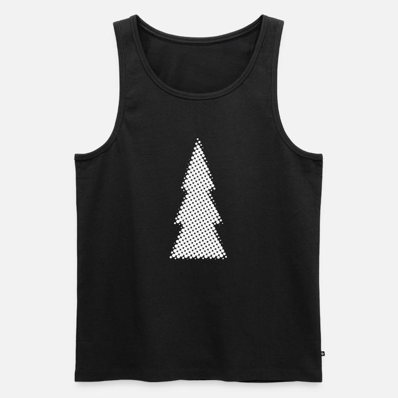 Weihnachtsbaum Silhouette - Männer Premium Bio Tank Top - Schwarz